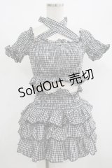 Jane Marple / ギンガムフリルスイムウェア M 黒 H-25-08-10-1043-JM-OP-KB-ZH