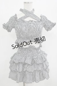 Jane Marple / ギンガムフリルスイムウェア M 黒 H-25-08-10-1043-JM-OP-KB-ZH