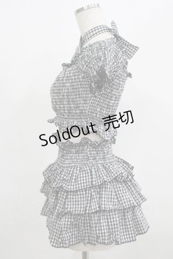 画像2: Jane Marple / ギンガムフリルスイムウェア M 黒 H-25-08-10-1043-JM-OP-KB-ZH