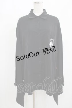 画像1: NieR Clothing / 着物風袖シャツ  黒 H-25-08-10-1052-PU-BL-KB-ZH