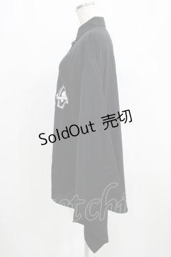 画像2: NieR Clothing / 着物風袖シャツ  黒 H-25-08-10-1052-PU-BL-KB-ZH