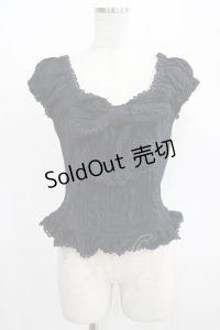 Jane Marple / バックボタンリボンブラウス M 黒 H-25-08-10-1053-JM-BL-KB-ZH