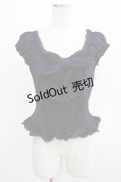 画像1: Jane Marple / バックボタンリボンブラウス M 黒 H-25-08-10-1053-JM-BL-KB-ZH