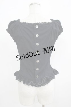 画像3: Jane Marple / バックボタンリボンブラウス M 黒 H-25-08-10-1053-JM-BL-KB-ZH