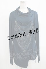 Rozen Kavalier / プリントドレープギャザーカットソー  ブルーグリーン H-25-08-10-1055-OO-TO-KB-ZH