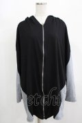 Drug Honey / 配色ZIPパーカー  黒×グレー H-25-08-10-1056-PU-TO-KB-ZH