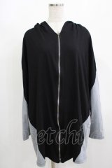 Drug Honey / 配色ZIPパーカー  黒×グレー H-25-08-10-1056-PU-TO-KB-ZH