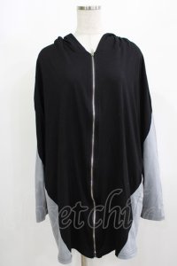 Drug Honey / 配色ZIPパーカー  黒×グレー H-25-08-10-1056-PU-TO-KB-ZH