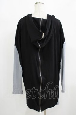 画像3: Drug Honey / 配色ZIPパーカー  黒×グレー H-25-08-10-1056-PU-TO-KB-ZH