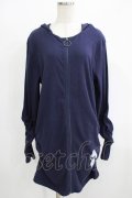 NieR Clothing / ギャザースリーブリブパーカー  ネイビー H-25-08-10-1058-PU-TO-KB-ZH