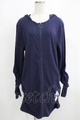 NieR Clothing / ギャザースリーブリブパーカー  ネイビー H-25-08-10-1058-PU-TO-KB-ZH