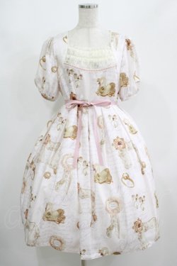 画像1: Leur Getter / Jewel Brooch袖付ワンピース M ピンク H-25-08-10-1007-LU-OP-KB-ZH