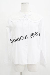 merry jenny / ラウンドレースカラーブラウス  オフホワイト H-25-08-10-1061-LO-BL-KB-ZH