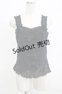 Jane Marple / はしごリボンビスチェキャミ M 黒 H-25-08-10-1067-JM-TO-KB-ZH