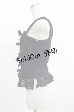 画像2: Jane Marple / はしごリボンビスチェキャミ M 黒 H-25-08-10-1067-JM-TO-KB-ZH