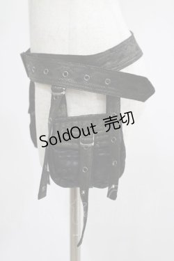 画像2: Qutie Frash / フラップベルト  ブラック×カーキ H-25-08-10-1068-QU-ZA-KB-ZH
