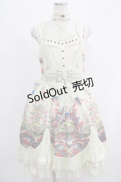 画像1: Ozz oneste / チョーカー風ホルター和柄ジャンパースカート  アイボリー H-25-08-10-1009-OO-OP-KB-ZH