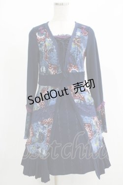 画像1: Ozz oneste / プリント切替チュニックワンピース  ネイビー H-25-08-10-1013-OO-OP-KB-ZH