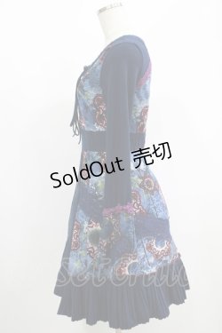 画像2: Ozz oneste / プリント切替チュニックワンピース  ネイビー H-25-08-10-1013-OO-OP-KB-ZH