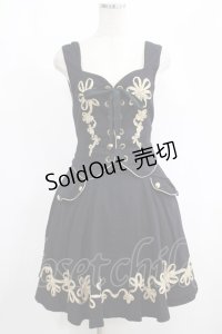 Jane Marple / フラワーテープビスチェ＆スカート M ブラック×ゴールド H-25-08-10-1021-JM-OP-KB-ZH