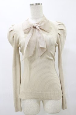 画像1: an another angelus / チュールボウタイリブニットプルオーバー Free IVORY H-25-08-11-054-CA-TO-NS-ZH