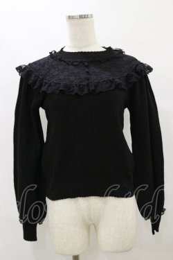 画像1: mille fille closet by LODISPOTTO / Retro Sweetハイネックニット M ブラック H-25-08-11-056-LO-TO-NS-ZH