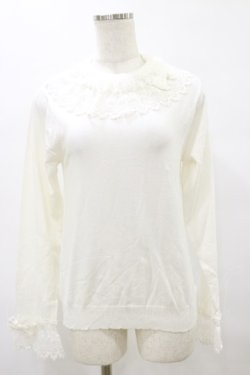 画像1: axes femme kawaii / レーシーフリルニットプル M オフ H-25-08-11-058-AX-TO-NS-ZH
