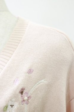 画像3: axes femme / SAKURA刺繍ショートカーディガン Free ピンク H-25-08-11-059-AX-TO-NS-ZH