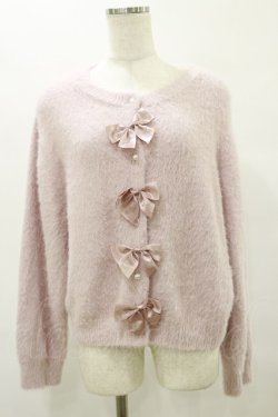画像1: m petit by misako / NINA'Sコラボリボンニットカーディガン 3L ピンク H-25-08-11-060-LO-TO-NS-ZH
