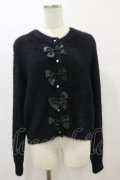 m petit by misako / NINA'Sコラボリボンニットカーディガン L ブラック H-25-08-11-061-LO-TO-NS-ZH