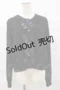 m petit by misako / NINA'Sコラボリボンニットカーディガン L ブラック H-25-08-11-061-LO-TO-NS-ZH