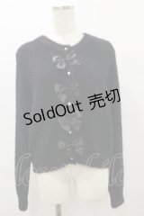 m petit by misako / NINA'Sコラボリボンニットカーディガン L ブラック H-25-08-11-061-LO-TO-NS-ZH