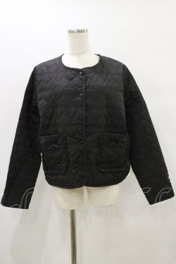 画像1: m petit by misako / クロミタフタハートキルトジャケット LL ブラック H-25-08-11-062-LO-JA-NS-ZH
