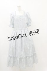 m petit by misako / AOKハナガラスクエアワンピース L サックス H-25-08-11-073-LO-OP-NS-ZH