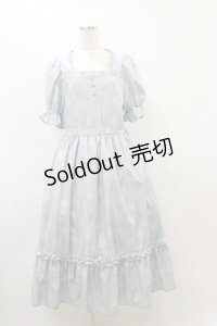 m petit by misako / AOKハナガラスクエアワンピース L サックス H-25-08-11-073-LO-OP-NS-ZH