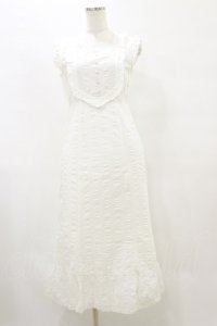 an another angelus / レース使いコットンリップルナローワンピース Free OFFWHITE H-25-08-11-081-CA-OP-NS-ZH