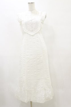 画像1: an another angelus / レース使いコットンリップルナローワンピース Free OFFWHITE H-25-08-11-081-CA-OP-NS-ZH