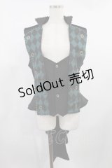 ALICE and the PIRATES / 道化師の悪戯ベスト Mens ブラック/グリーン H-25-08-11-1031-PA-OP-NS-ZH