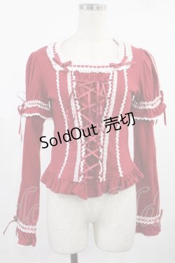 画像1: Angelic Pretty / リボンチョーカー付カットソー FREE 赤 H-25-08-11-1033-AP-TO-YZ-ZH