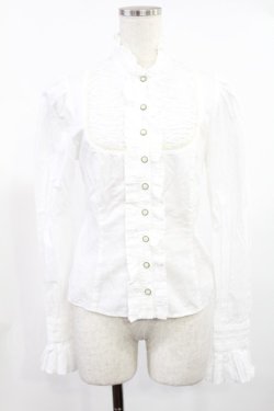 画像1: Victorian maiden / プリーツスタンドカラーブラウス Free オフ H-25-08-11-1034-CL-BL-NS-ZH