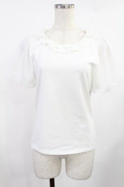 画像1: axes femme kawaii / チュールフリルカットソー M 白 H-25-08-11-1036-AX-TO-NS-ZH
