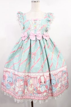 画像1: Angelic Pretty / MELODY TOYSハイウエストジャンパースカート Free ミント H-25-08-11-1004-AP-OP-NS-ZH