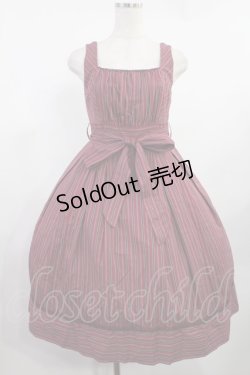 画像1: Victorian maiden / レジメンタルストライプリボンワンピース Free ガーネット H-25-08-11-1010-CL-OP-NS-ZH