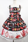 Angelic Pretty / French Cafe切替ジャンパースカート Free ブラック H-25-08-11-1002-AP-OP-NS-ZH