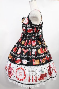 画像2: Angelic Pretty / French Cafe切替ジャンパースカート Free ブラック H-25-08-11-1002-AP-OP-NS-ZH