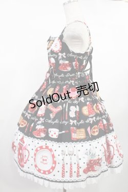 画像2: Angelic Pretty / French Cafe切替ジャンパースカート Free ブラック H-25-08-11-1002-AP-OP-NS-ZH