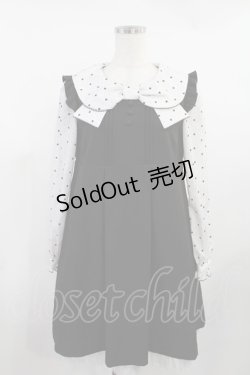 画像1: Secret Honey / リボンカラーハートドットワンピース Free ブラック H-25-08-11-1026-CA-OP-NS-ZH
