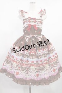 BABY,THE STARS SHINE BRIGHT / Strawberry Sweetheart Cake柄Ribbonジャンパースカート Free ブラウン H-25-08-11-1003-BA-OP-NS-ZH