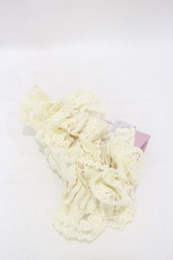 画像1: m petit by misako / AMフリル2Pシュシュ  アイボリー H-25-08-11-018-LO-ZA-NS-ZH