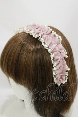 画像1: m petit by misako / AMレースカチューシャ  ピンク H-25-08-11-028-LO-AC-NS-ZH